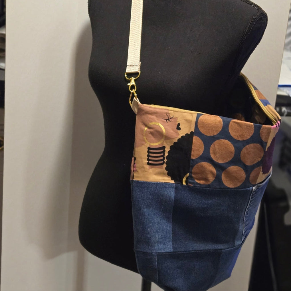 Mixed Print Hobo Bag