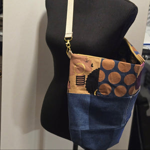 Mixed Print Hobo Bag