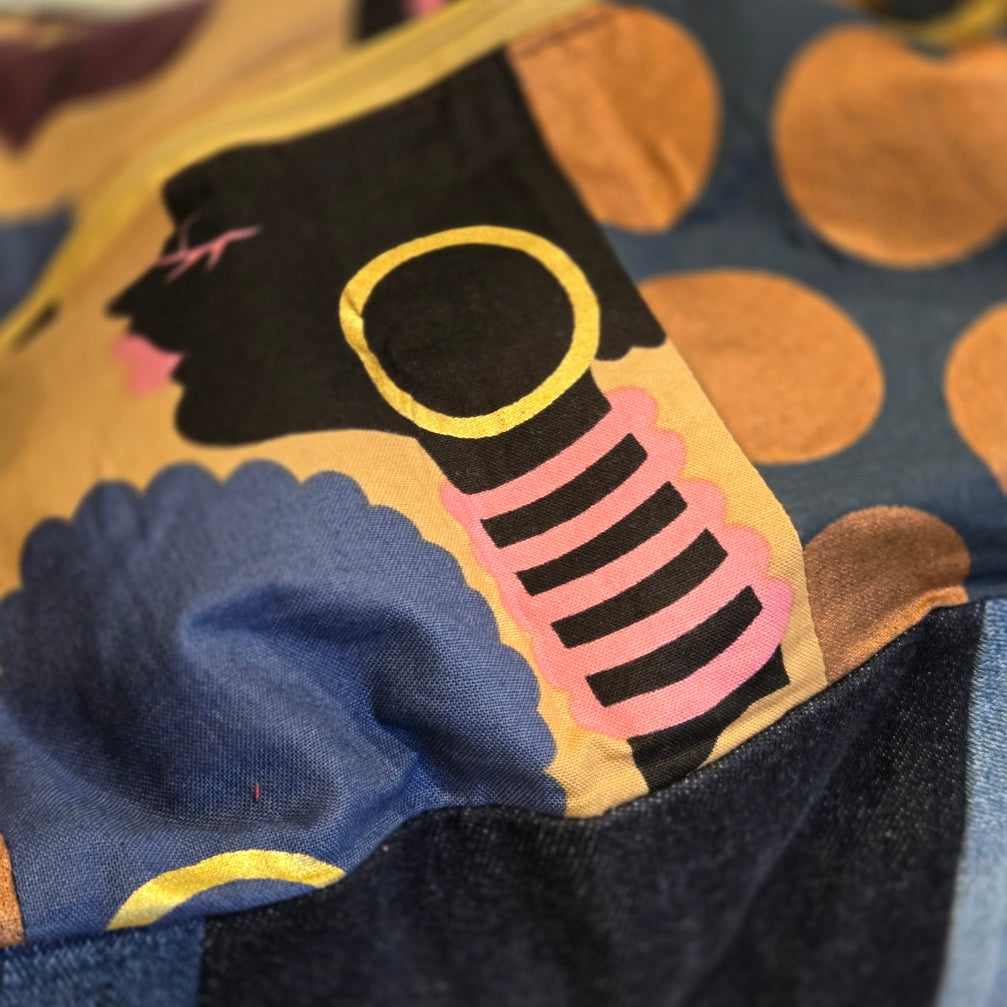 Mixed Print Hobo Bag