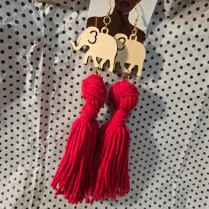 Elephant & Tassel Earring